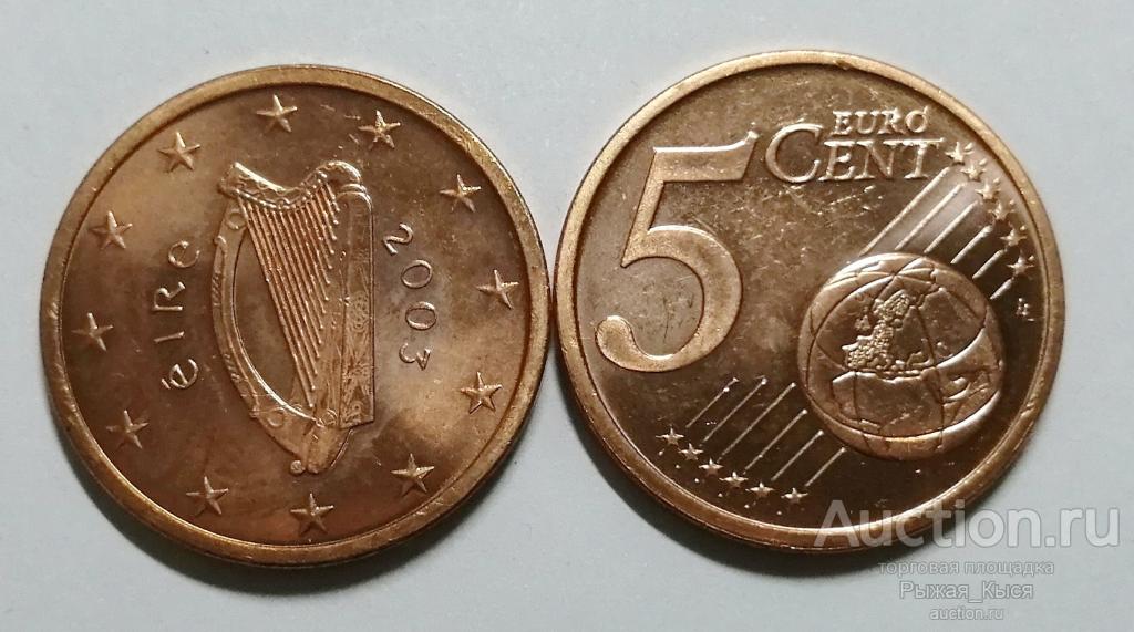 ИРЛАНДИЯ. 5 евроцентов 2003 года UNC Штемпельный блеск. (90823) 1 монета