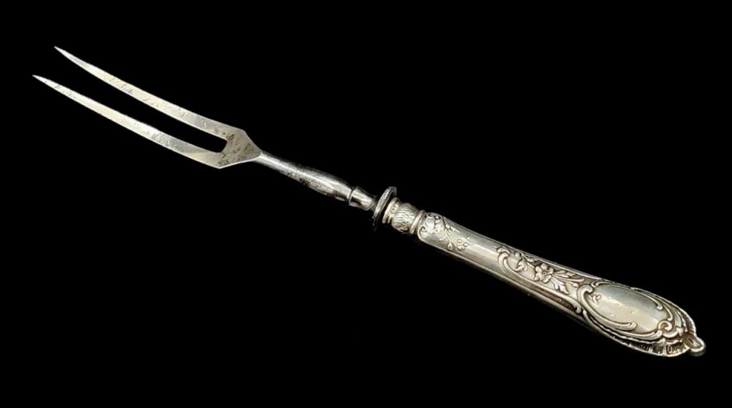 СЕРЕБРО 84 пр! БРАТЬЯ ГРАЧЁВЫ! РЕДКАЯ ВИЛКА ДЛЯ ЗАКУСОК! 19 см! 41 гр