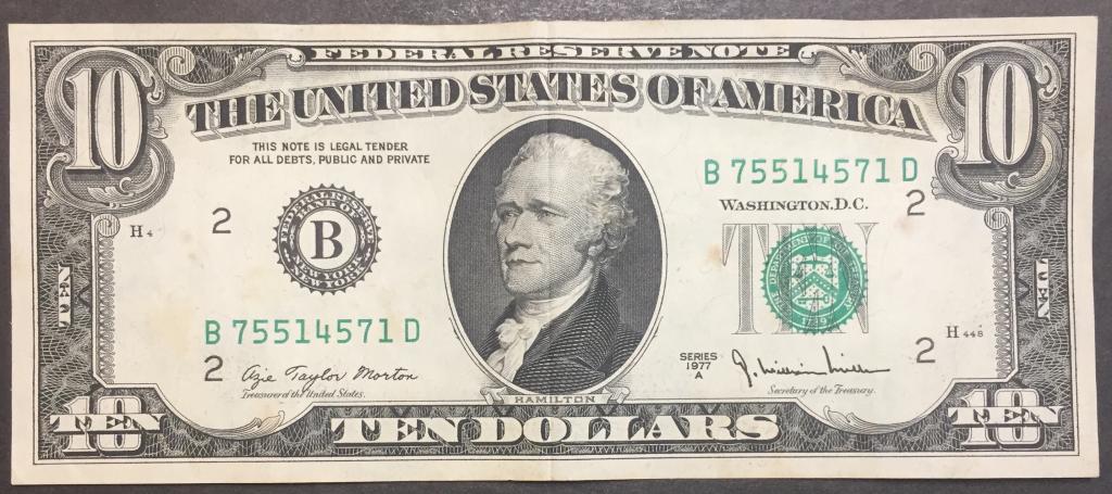 10 долларов 1977 год В 75514571 D США
