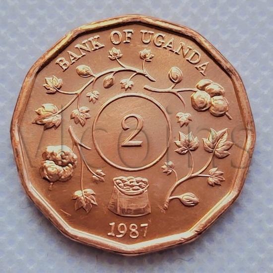 Уганда 2 шиллинга 1987 Герб XF UNC 88441