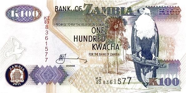 Замбия 100 квача 2011 P38j пресс unc