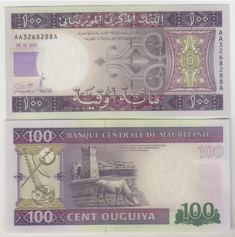 Мавритания 100 угия 2011 UNC