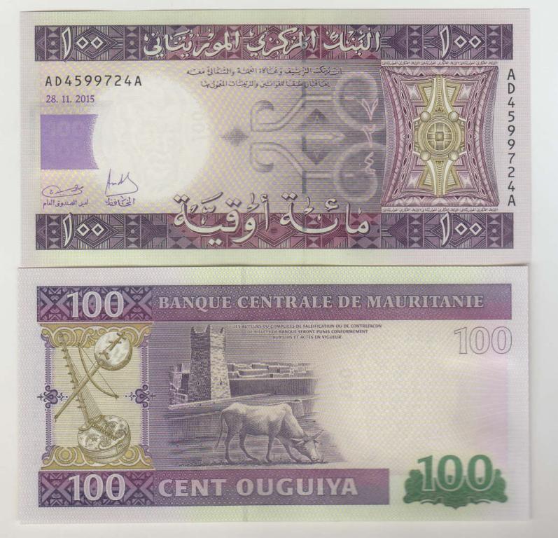 Мавритания 100 угия 2015 UNC