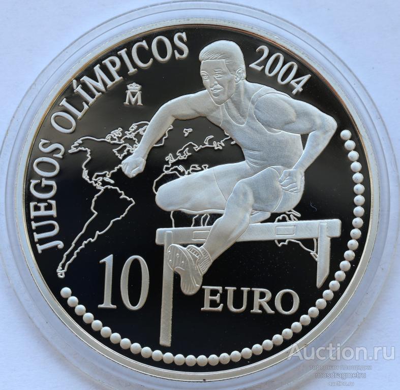 10 евро Испания Бег с препятствиями 2004 год KM# 1101 серебро 925 пробы