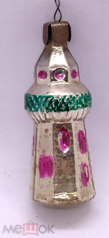 ЁЛОЧНАЯ ИГРУШКА "МАЯК" СССР ТОЛСТОЕ СТЕКЛО