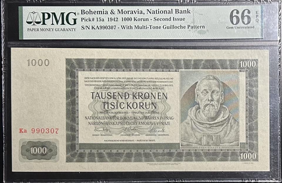 Богемия и Моравия 1000 крон 1942 год Слаб 66
