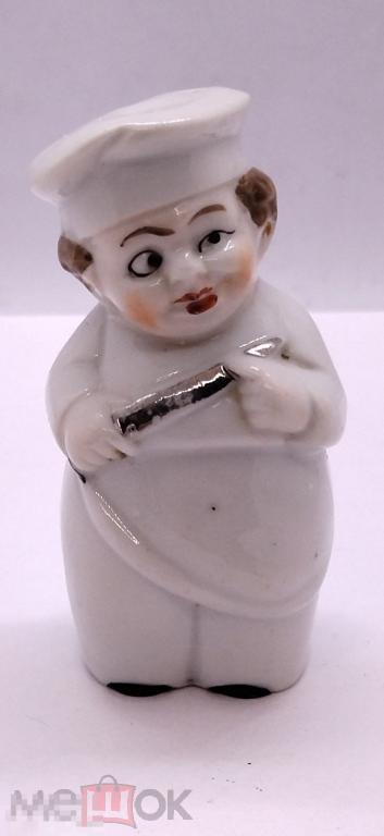 СТАРИННАЯ СОЛОНКА "ПОВАРЁНОК" ФАРФОР, ГЕРМАНИЯ.1950-е гг