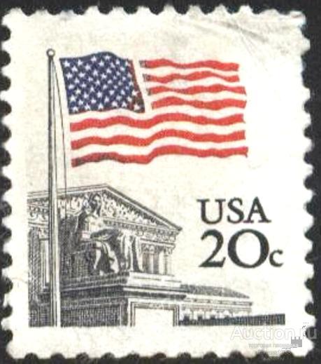 США Гашеная марка Национальный Флаг 1981