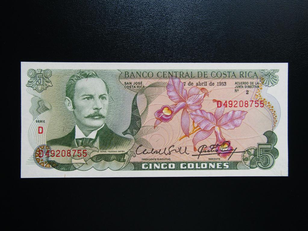 Коста-Рика - 5 колон 1983г. UNC.