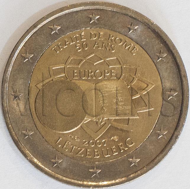 Люксембург 2 евро 2007 Римский договор VF XF 94041
