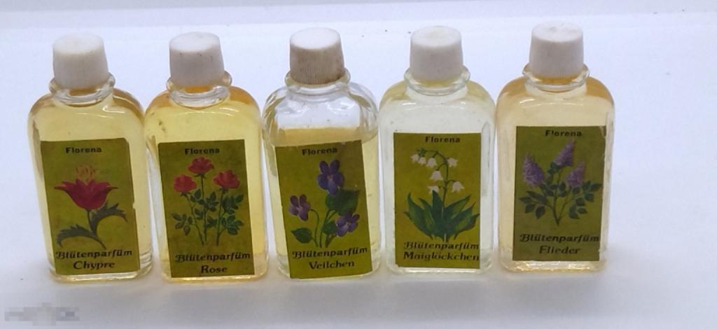 ДУХИ Blutenparfum "FLORENA" КОМПЛЕКТ 5 шт ГДР ГЕРМАНИЯ, ВИНТАЖ.