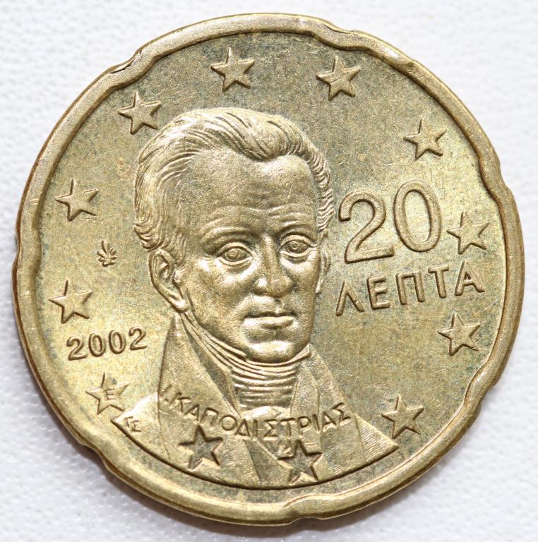 Греция 20 евро центов 2002 отличная