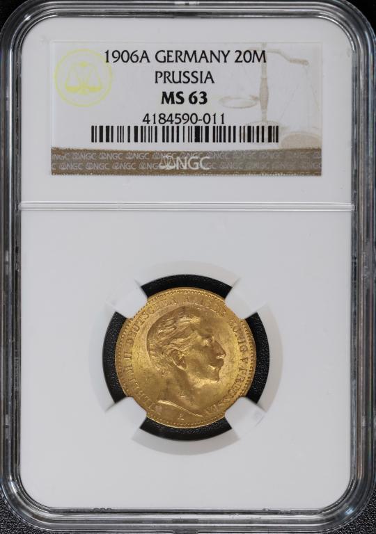20 марок 1906 A слаб NGC Ms63  ( С-207 )
