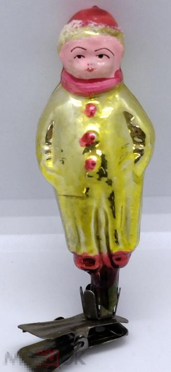 Елочная игрушка. "Малыш. Пупс" СТЕКЛО. СССР.