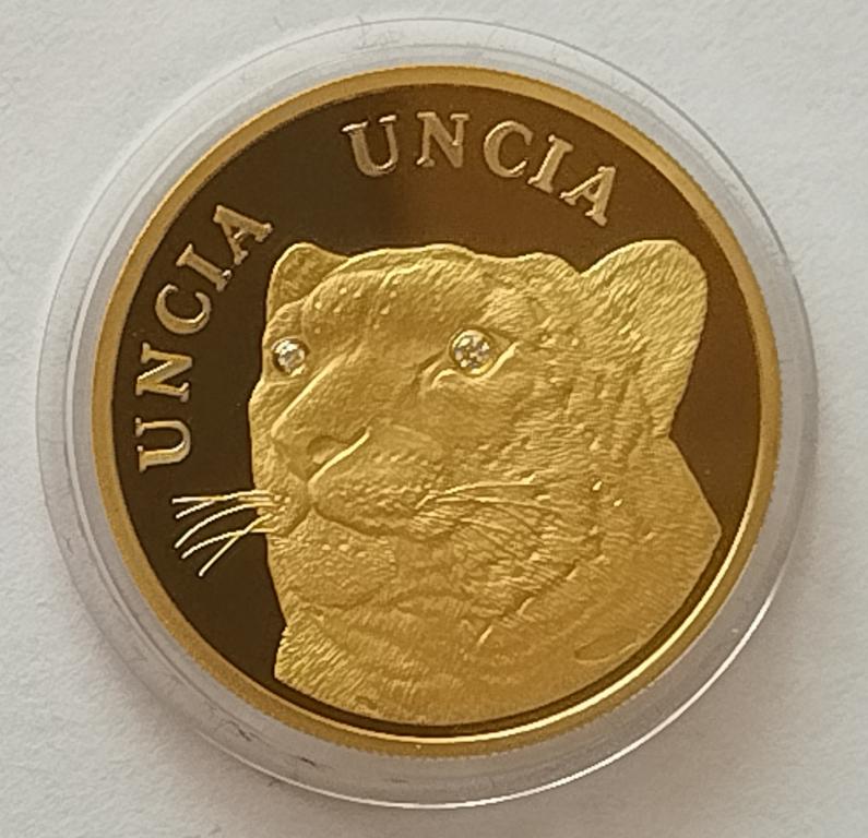 Казахстан 500 тенге 2009 Барс,золото вставка бриллианты