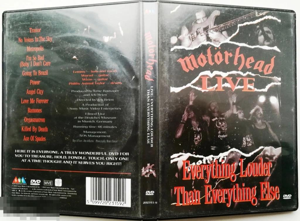 MOTORHEAD - LIVE 1991 на DVD (Unofficial Release) (RU) Сост. "VERY GOOD"