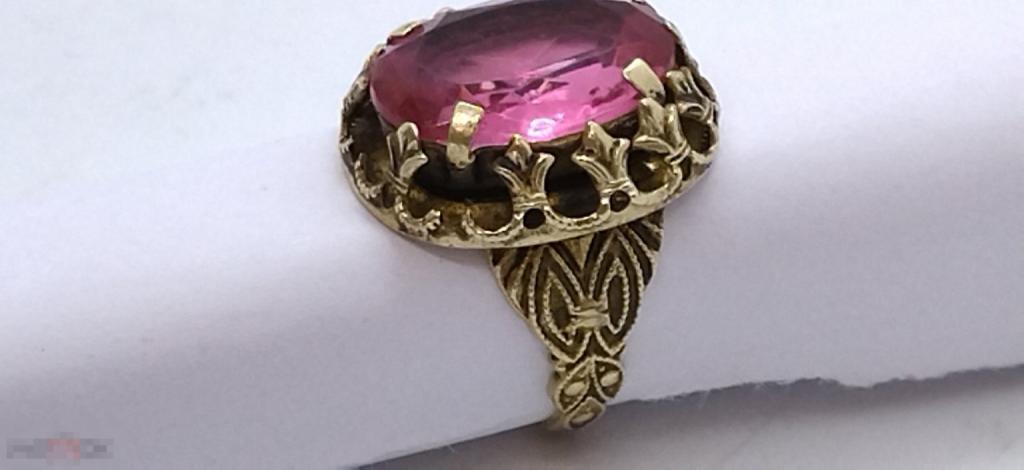 КОЛЬЦО.,ПЕРСТЕНь ЛАТУНЬ .ЧЕХОСЛОВАКИЯ. ВИНТАЖ 17-18 размер