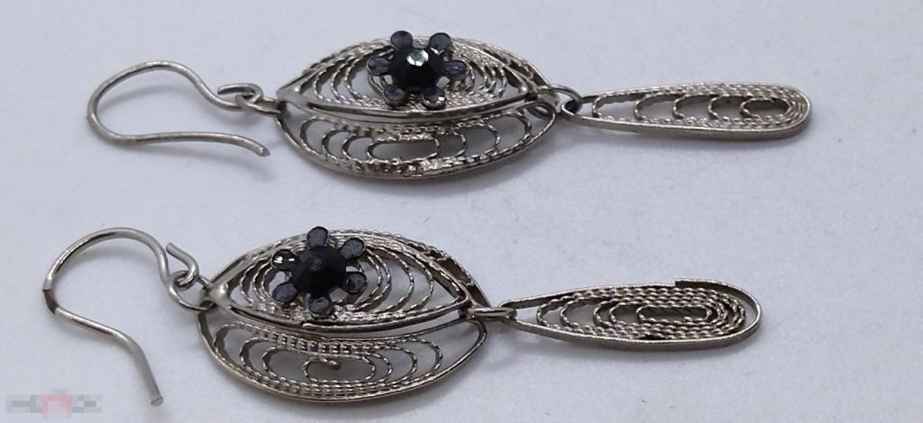 СЕРЬГИ ,СКАНЬ. СССР ВИНТАЖ 5,5*1,8 см