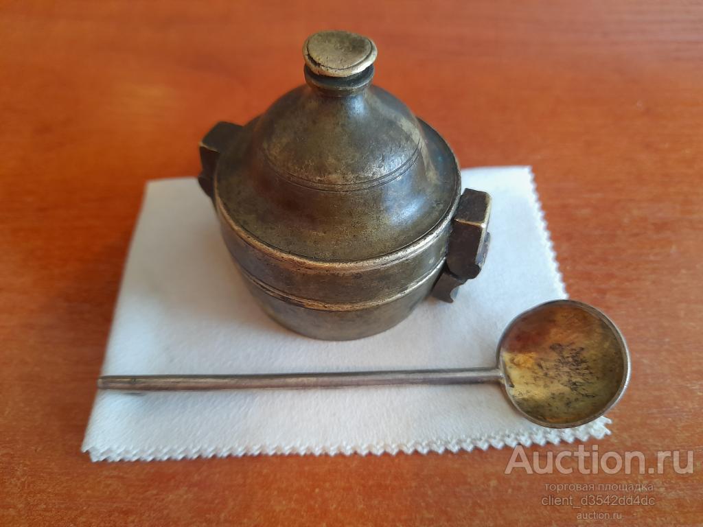 старинные предметы царской россии.редкая серебряная ложка и русский складной фунт.