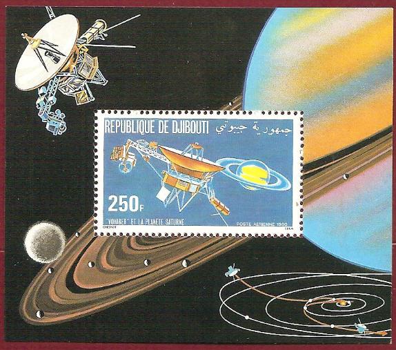 Джибути космос 1980 Lollini: 7260 DJI 1 B Миссия «Вояджер» вблизи Сатурна