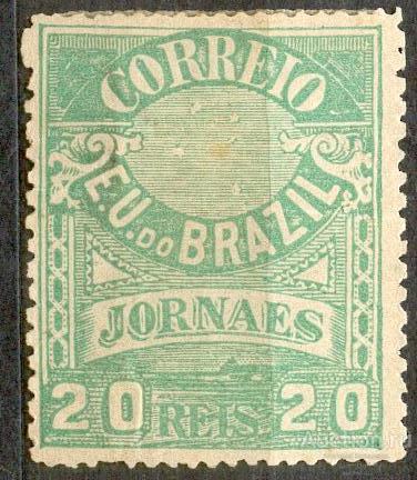 Бразилия 1890-1891 ЧБК  ГАЗЕТНАЯ НЕПОЧТОВАЯ КЛЕЙ