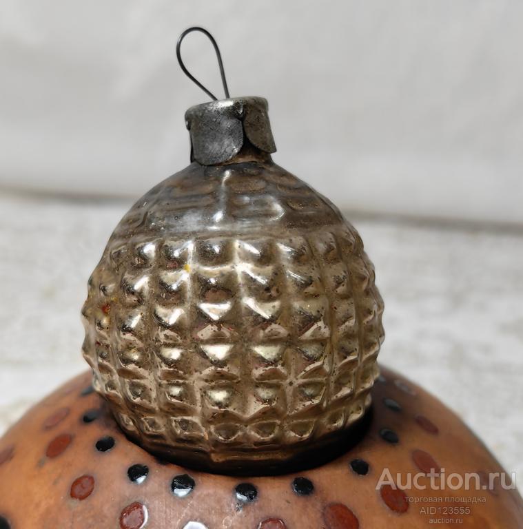 Елочная новогодняя игрушка СССР подвеска рельефный