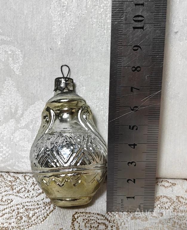 Елочная новогодняя игрушка СССР подвеска Кувшин Амфора Ваза