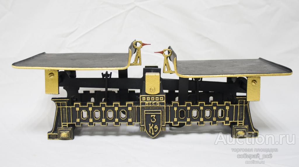 Весы настольные, Германия, 3 кг, начало ХХ века, реставрация, металл (1)