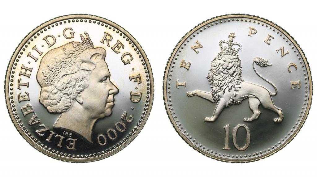 Англия. Елизавета II. 10 пенсов 2000 года. Рroof. 287998