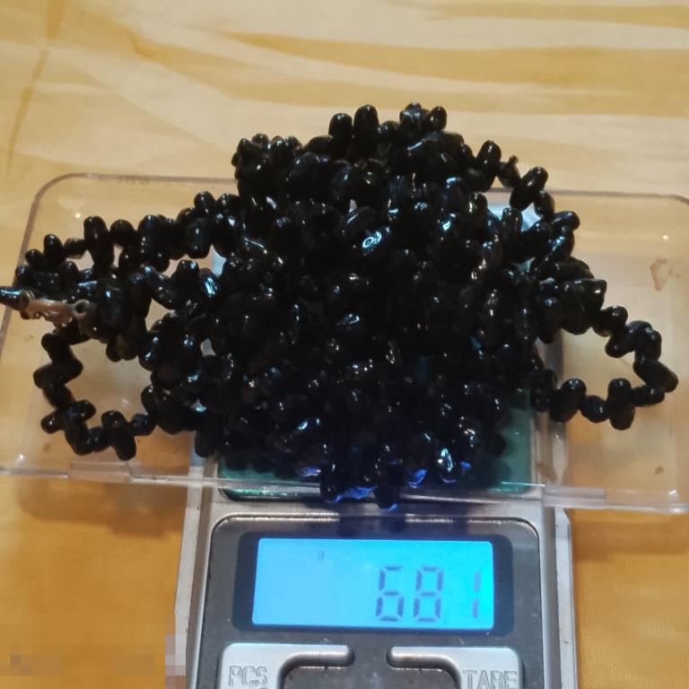 Бусы винтаж черный коралл  Аккобар размер и вес на фото