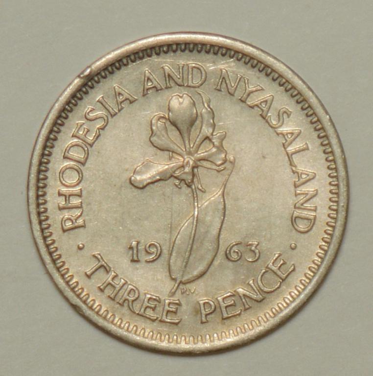Родезия и Ньясаленд 3 пенса 1963 (С13)