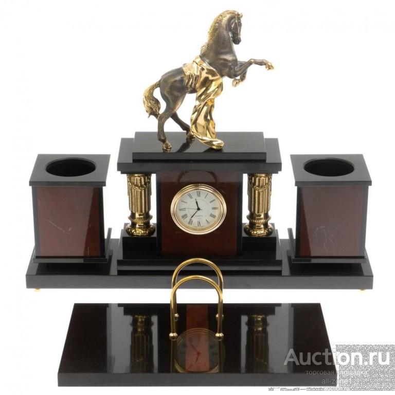 Письменный набор из яшмы КОНЬ С ПОПОНОЙ AZY-129788