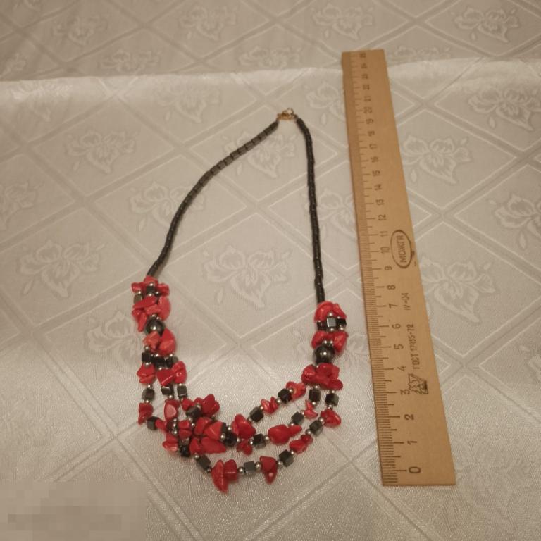 Бусы винтаж натуральный камень гематит