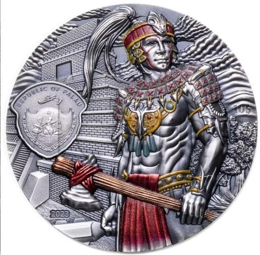 Палау 10 долларов 2023 Цивилизация Майя футляр сертификат UNC 105221