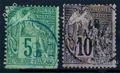 ФРАНЦИЯ 1881 КОЛОНИИ КОЛОНИАЛЬНАЯ ПОЧТА СТАРИННЫЕ МАРКИ 19 ВЕКА 32-7-196