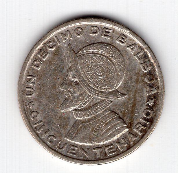 1/10 бальбоа - Панама - 1953 - Пятидесятилетие Республики - серебро 900 - KM#18