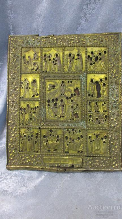 ИКОНА СТАРИННАЯ. ОКЛАД. ВОСКРЕСЕНЬЕ ХРИСТОВО