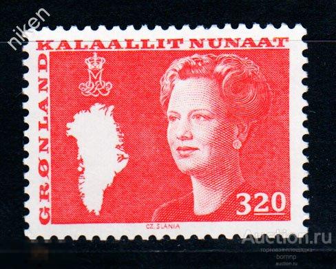 ГРЕНЛАНДИЯ 1989 КОРОЛЕВА МАРГАРЕТ КАРТА ГЕРБ 4-10-110