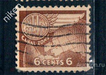 ЗОНА ПАНАМСКОГО КАНАЛА 1951 СТАНДАРТ АВИАПОЧТА ЗЕМНОЙ ШАР КРЫЛЬЯ  16 3 98