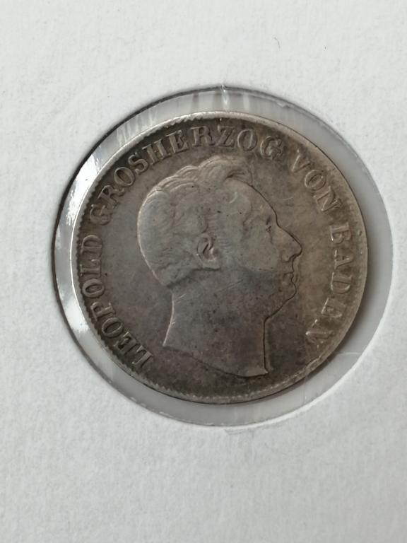 1/2 гульдена 1849 год. Баден.