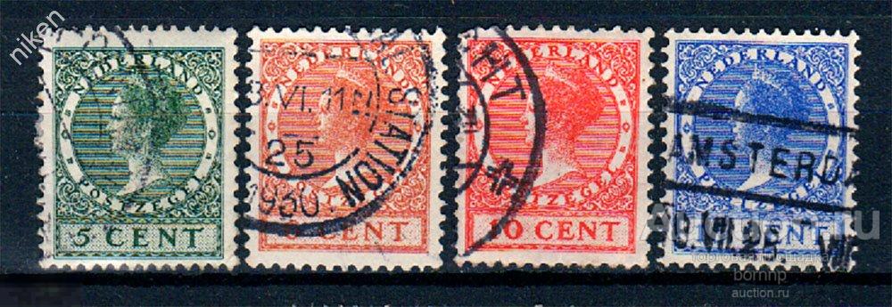 НИДЕРЛАНДЫ 1924 СТАНДАРТ КОРОЛЕВА ВИЛЬГЕЛЬМИНА ГАШЕНИЕ  52-2-262