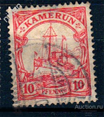 ГЕРМАНСКИЙ КАМЕРУН 1900 ГЕРМАНСКИЕ КОЛОНИИ ПАРУСНЫЙ КОРАБЛЬ ЯХТА ГОГЕНЦОЛЛЕРН 47-4-236