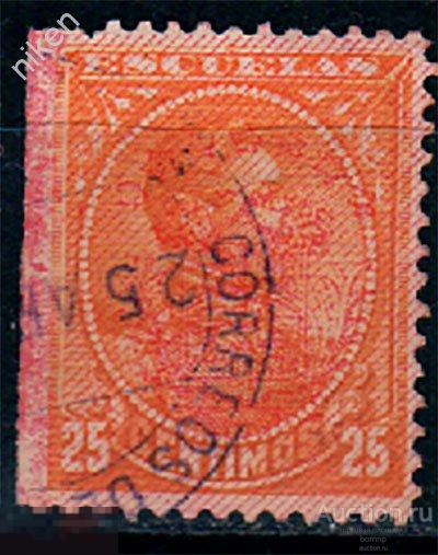 ВЕНЕСУЭЛА 1882 НАДПЕЧАТКА СИМОН БОЛИВАР СТАРИННЫЕ МАРКИ 19 ВЕКА  47-2-233