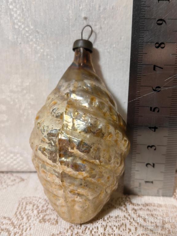 Елочная новогодняя игрушка стекло СССР  ракушка сосулька