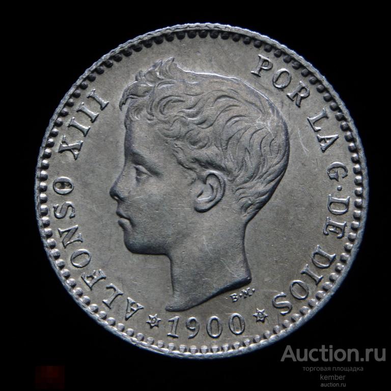 в коллекцию Испания 50 сентимо 1900 Альфонсо 13 серебро #6659