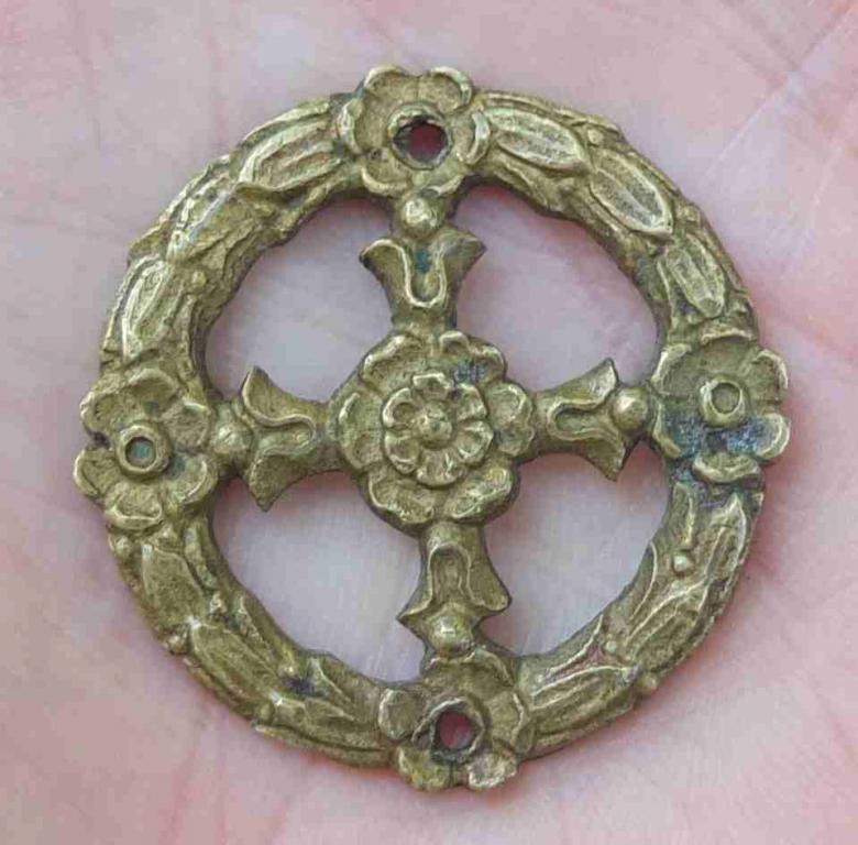 бронзовая накладка растительный орнамент, царская Россия, 19 век