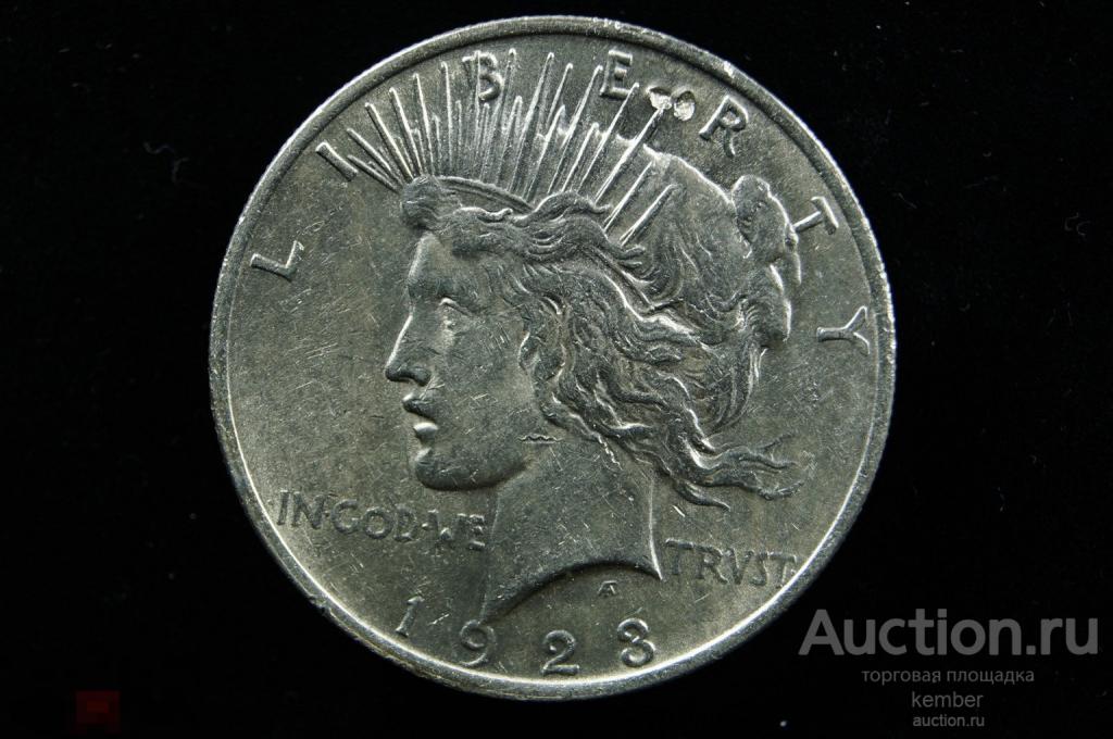 1 доллар, мирный 1923 Америка, США пис, peace серебро #2278