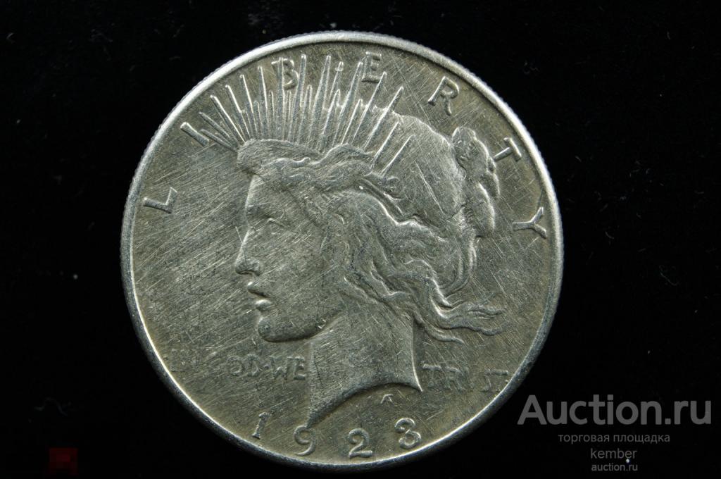 1 доллар, мирный 1923 Америка, США пис, peace серебро #2293