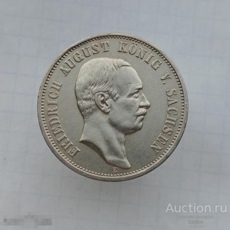 3 марки 1909 E Фридрих Август, германская империя, Саксония серебро #bs22