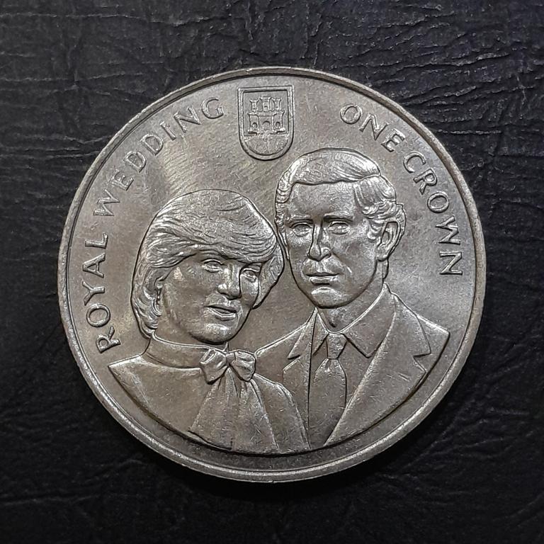 Крона 1981 год Гибралтар (Свадьба Принца Чарльза и Леди Дианы).